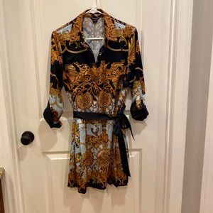 Marciano long sleeve printed shirt dress